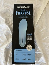 Superfeet Blue All-Purpose Support Med Arch Insole SIZE E M 9.5-11 W 10.5-12