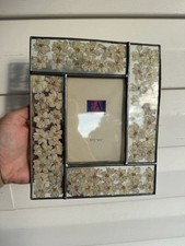 Pressed Flower Picture Frame Botanical Vintage Photo 3.5 x 5 in Stained Glass