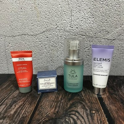 Lot of 4 Elemis Peptide Cream Tula Face Serum Fresh Lotus Youth REN Perfect Canv