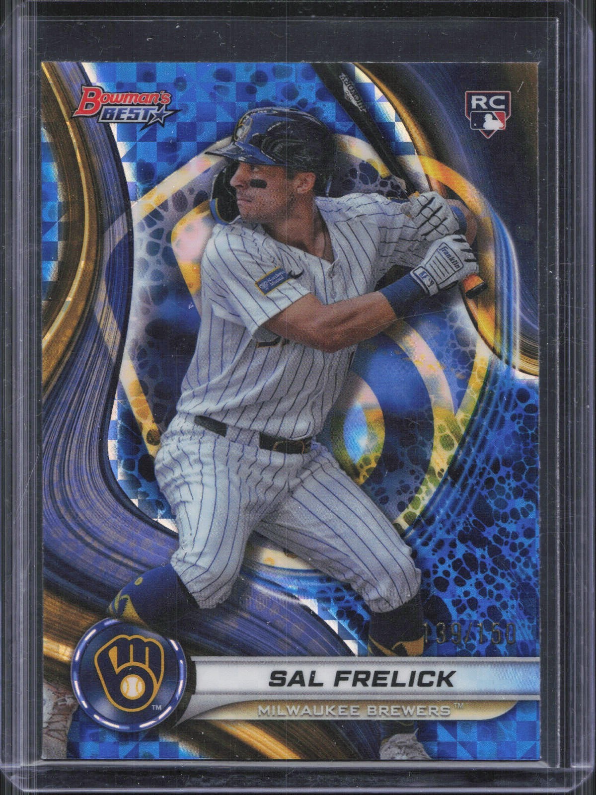 2024 Bowman's Best Sal Frelick #37 Rookie Blue Xfractor /150 Brewers