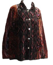 Coldwater Creek Sz 1X Beautiful Deep Velvet Quilted Art-to-Wear Jacket Blazer