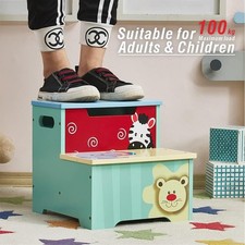 2 Step Stool Wooden Chair for Toddler Toilet Training Kids Kitchen Helper Ladder