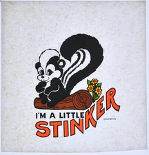 Original VINTAGE 1970s Heat Transfer | I'm a Little Stinker (Skunk)