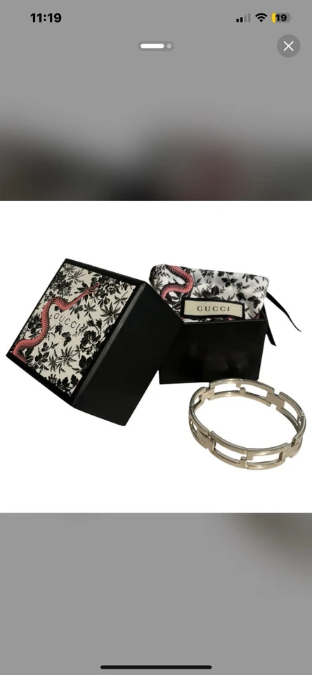 GUCCI: Sterling Silver, "GG" Link Logo Bracelet #1187 - Image 2 of 4