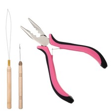 Hair Extension Kit, 3 pcs Hair Extension Pliers Hairs Tinsel Tool Bead Thread...