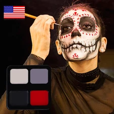 Face Painting Kit - Black, White, Red, Gray Face Paint Crayons for Halloween, Cl