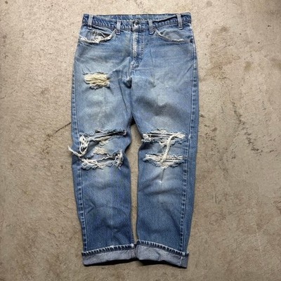Vintage 70s Levis Orange Tab SF 207 Distressed Faded Blue Jeans 32x30 Mens