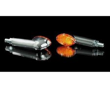 Indicators Pair Mini Motorcycle Cateye, Long Handle, Chrome Plated, Quad, Scooter