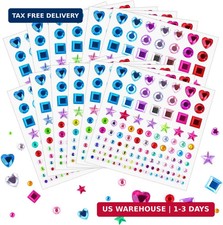 Self Adhesive Rhinestones Stickers, 1368Pcs Craft Gems Jewel Stickers Face Jewel