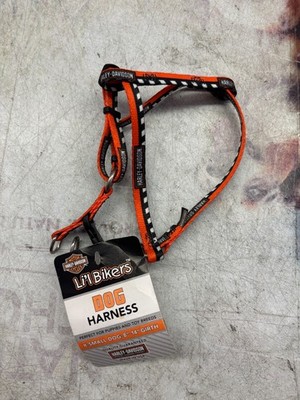 1-Harley Davidson Dog Harness Lil Bikers 2013 Black/orange Rare x-small 8''-14''