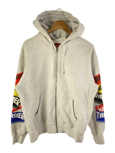 Felpa Supreme Zip Hoodie 21aw Thrasher Multi Logo Zip S Grigio Usata