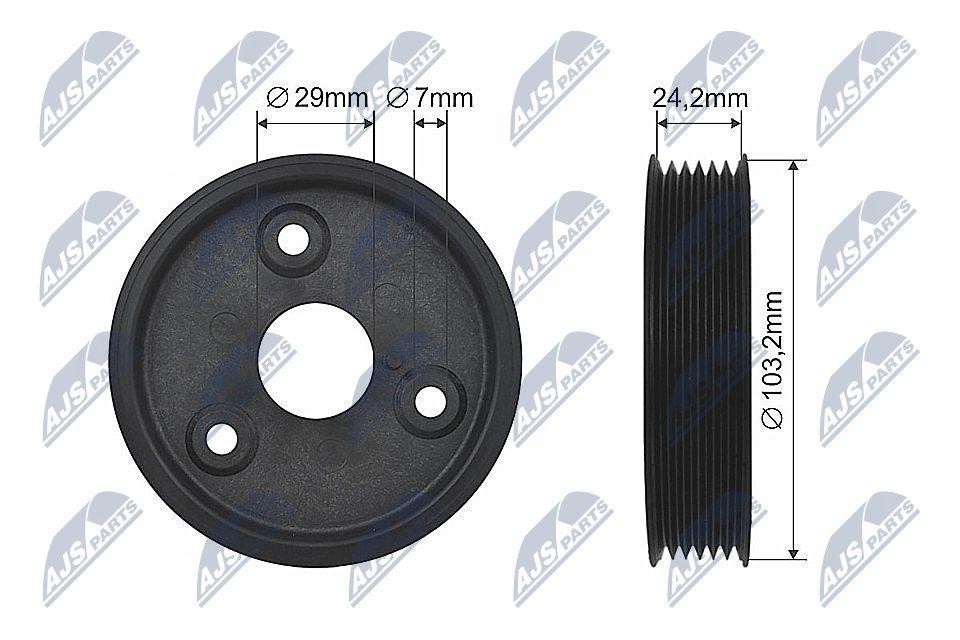 NTY Idler Pulley Serpentine Belt Tensioner RKP-RE-021 For Renault 103x24mm