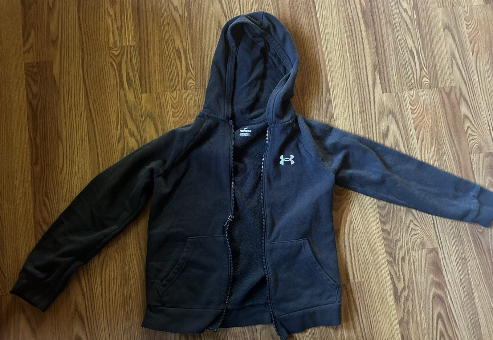 Under Armour Youth Full-Zip Hoodie – Black – Size YMD (Youth Medium)