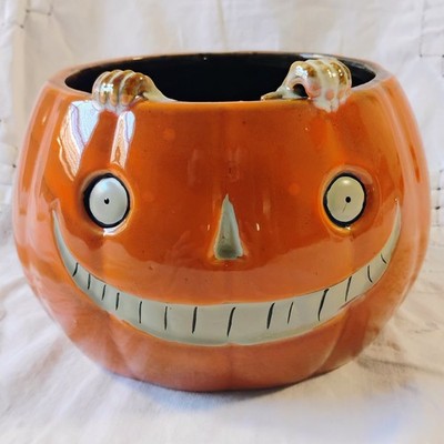 Yankee Candle Boney Bunch Grinning Pumpkin Candle Candy Dish Retired 2015