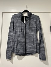 Lululemon Hooded Define Jacket Nulu Heathered Black / White / Black Size 10