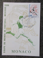 MONACO carte FDC 1er jour FOOTBALL en 1986 lot NY167