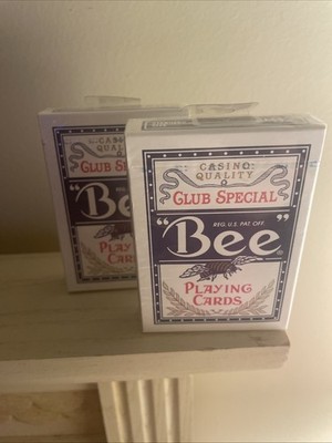 2 Vintage Decks of Bee Playing Cards No. 92 Club Special Skyline Casino Unopened