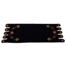 Flowering Vine Black Table Runner,One Size,TRAR0201
