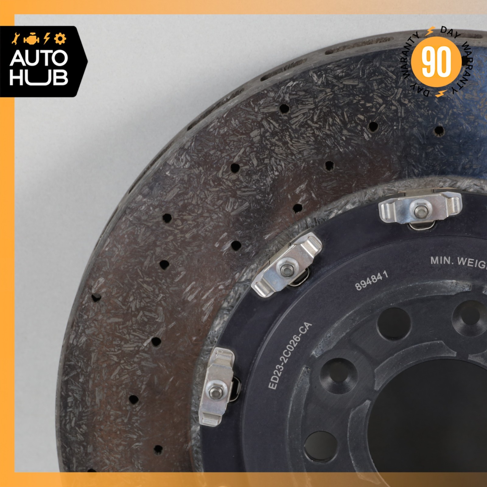 08-16 Aston Martin DB9 DBS Rear Carbon Ceramic Brake Rotor ED232C026CA OEM 22k