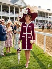 Hobemty New Womens Kentucky Derby Style Dress Size Large Preppy Evening Out