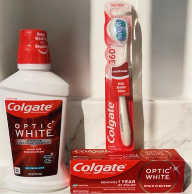 Colgate Optic White Mouthwash Icy Fresh Mint 16 fl oz Teeth Whitening