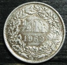Schweiz  1/2  Franken  1962  2,50g  835er  Silber