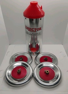 Gilbert Erector Nice Parts Boiler with Plastic Top and Set of 4 Cadmium Wheels 