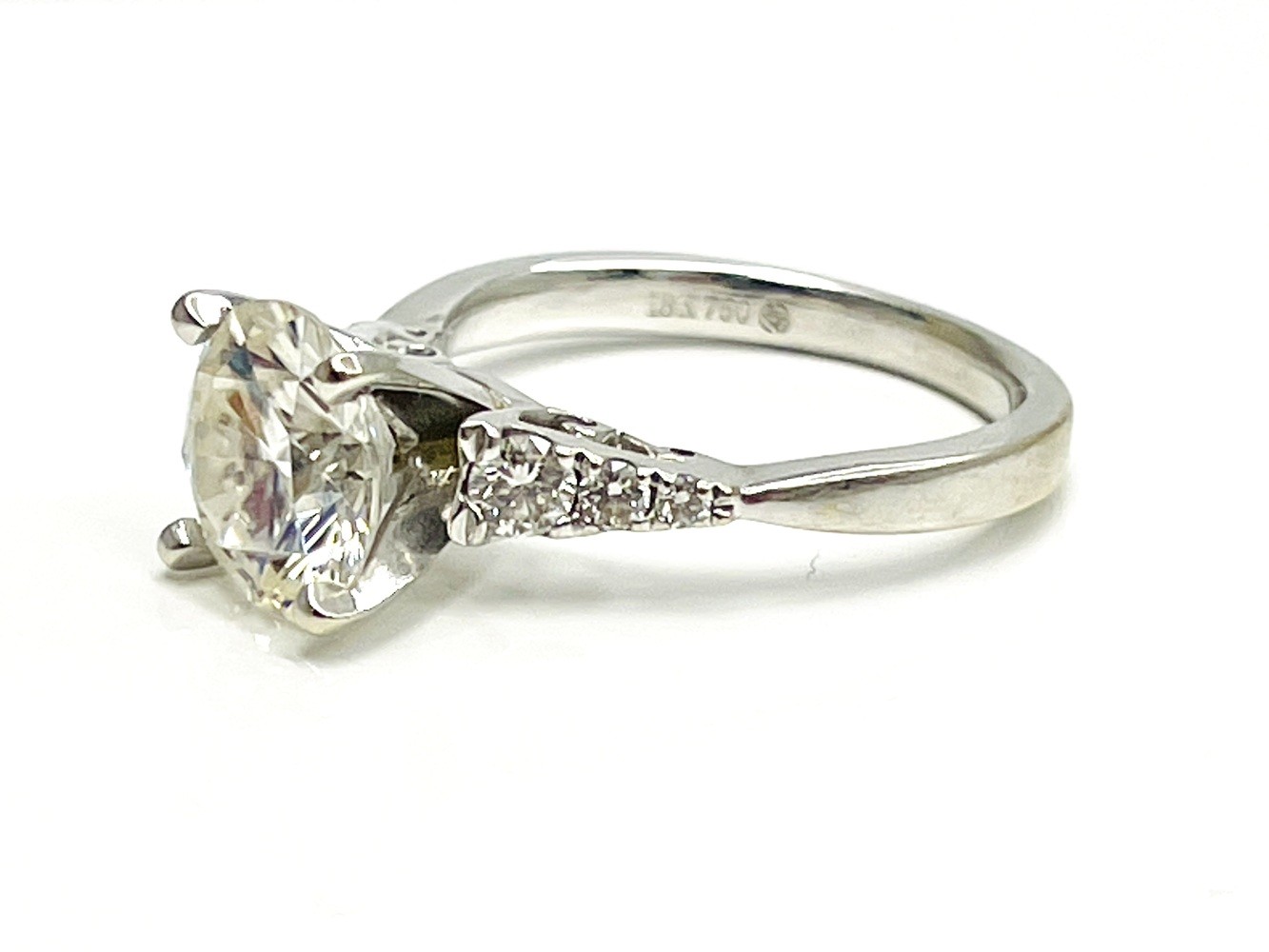 18K White Gold 2.0 ctw Moissanite Center .15 ctw … - image 3