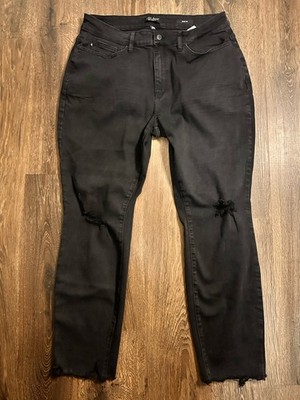 Judy Blue Slim Fit Jeans Size 18W Black Distressed High Rise Stretch JB88137
