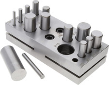 Steel Circle Disc Cutter Set with 14 Punches and Die. Tool for Cutting Accurate
