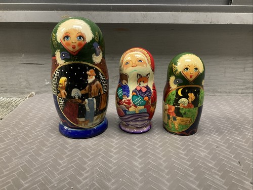 Vintage russische verschachtelte Matroschka Puppe Sets verschiedene Größen