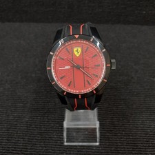 Ferrari SF27147 Quartz Watch Black Red Analog Wristwatch Used