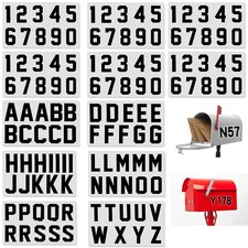 120 PCS Reflective Mailbox Number and Letters Stickers,3 inches 3in, Black