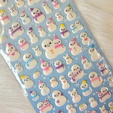 Snowman Kawaii Stickers Sticker Sheet Kamio Japan Collectible Cute Gifts