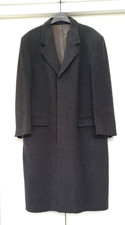 Men's Vintage PIERRE CARDIN Wool & Cashmere Grey Overcoat - 42in Chest