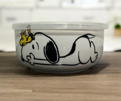 #ad #ad Peanuts Snoopy Ceramic Bowl With Pressure Relief Lids NEW $17.95