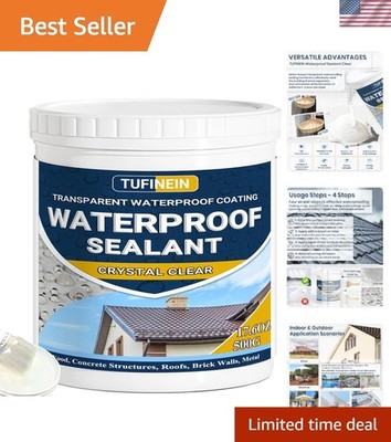 Waterproof Sealant 17.6oz Clear, Transparent Waterproof Coating Water-Based I...