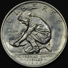 1925 S California Diamond Jubilee Commemorative Silver Half Dollar 50C