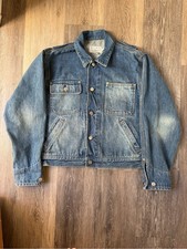 Vintage Ralph Lauren Denim Jacket Boxy Cut Authentic Dungarees American Flag M