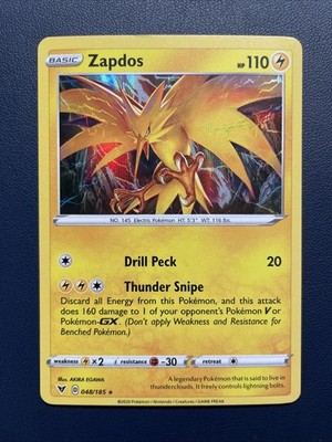 Pokémon TCG - ZAPDOS - 048/185 - COSMOS HOLO PROMO - VIVID VOLTAGE 2020 - LP/NM