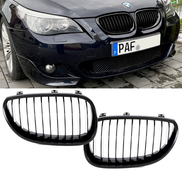 Sport KüHlergrill SET Schwarz Glanz Grill Passend FüR BMW 5Er E60 E61 Ab 03-10-image