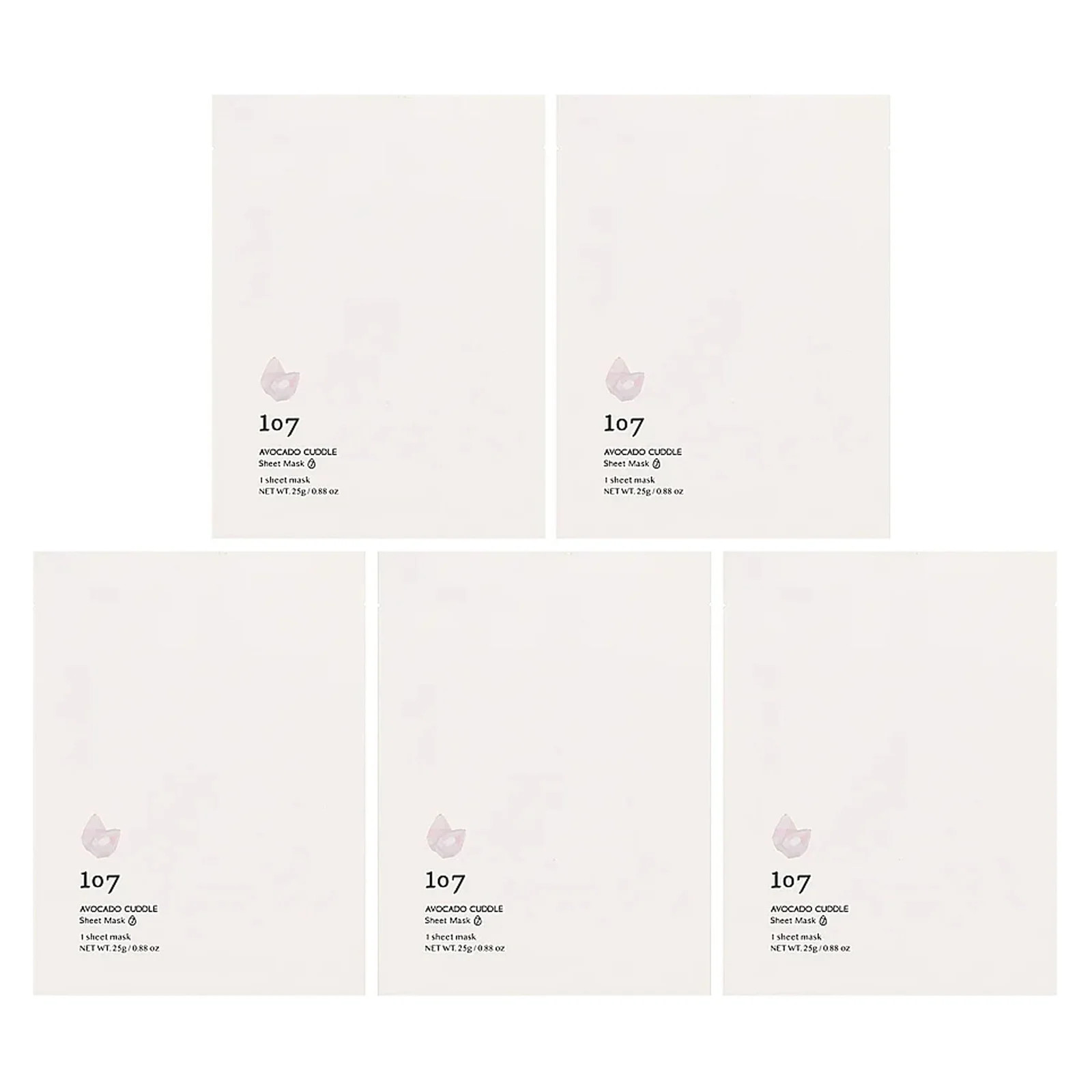 Avocado Cuddle, Тканевые маски для красоты, 5 шт., 0,88 унции (25 г) каждый