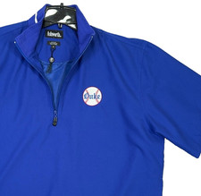Duke Baseball Jacket Mens M Blue Devils 1/4 Zip Short Sleeve Golf Windbreaker