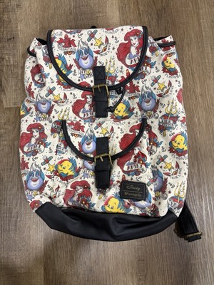 Disney Loungefly The Little Mermaid Canvas Backpack Tattoo 