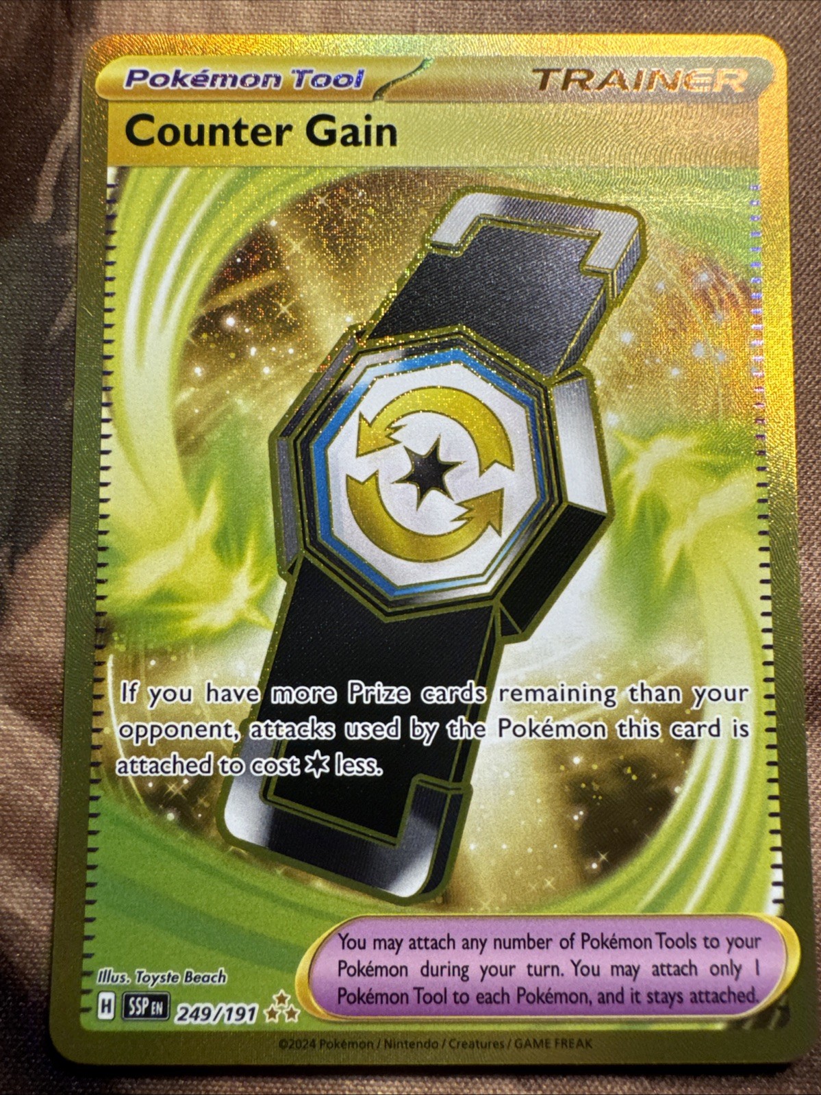 Pokémon TCG Counter Gain 249/191 SV08 Surging Sparks Holo Hyper Rare NM