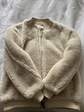 Light cream Fake Fur Bomber Jacket Women's - M&S - Size 10