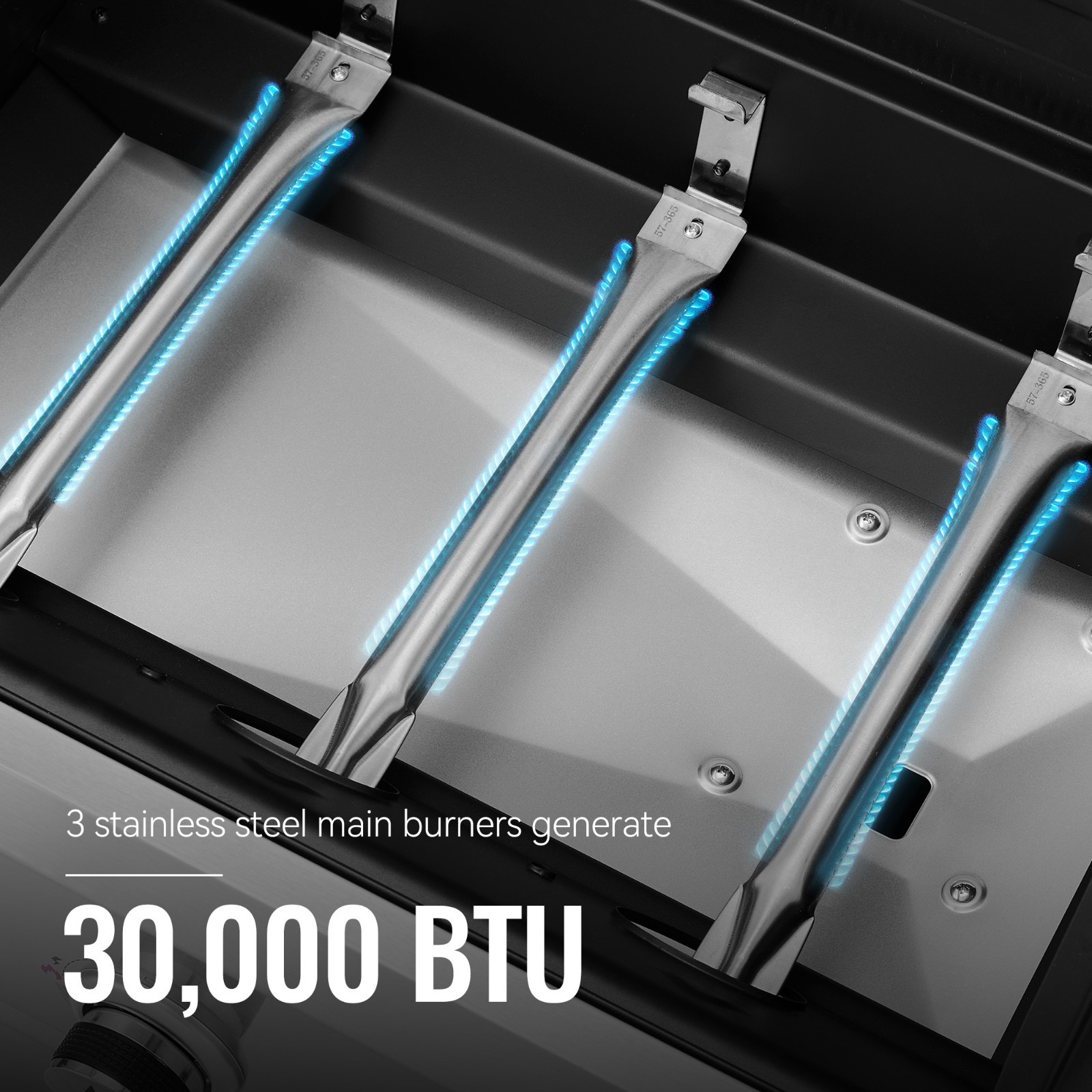 Royal Gourmet Premium Stainless Steel 3-Burner Gas Grill, with Side Shelves