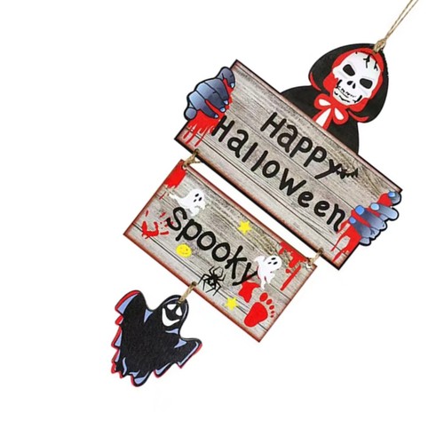 Halloween Wooden Pendant Pumpkin Tree Door Window DIY Decoration Holiday Gift F - Picture 12 of 16
