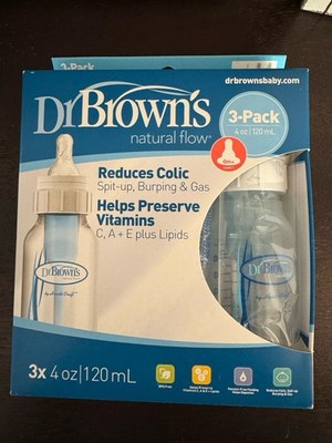 Dr. Brown s Natural Flow Baby Bottles 3-Pack 4oz/120mL | BPA-Free |Reduces Colic