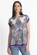 Johnny Was The Favorite Janie Crewneck Draped Tee Size L